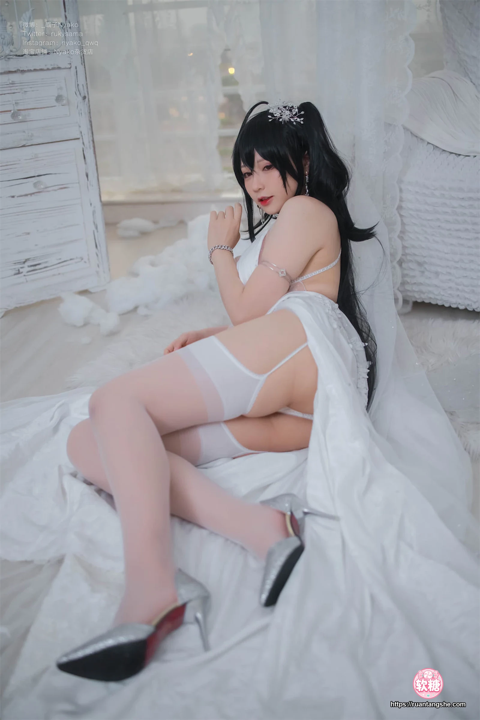 Nyako喵子 Nyako喵子 NO.042 - 大凤纯白婚纱