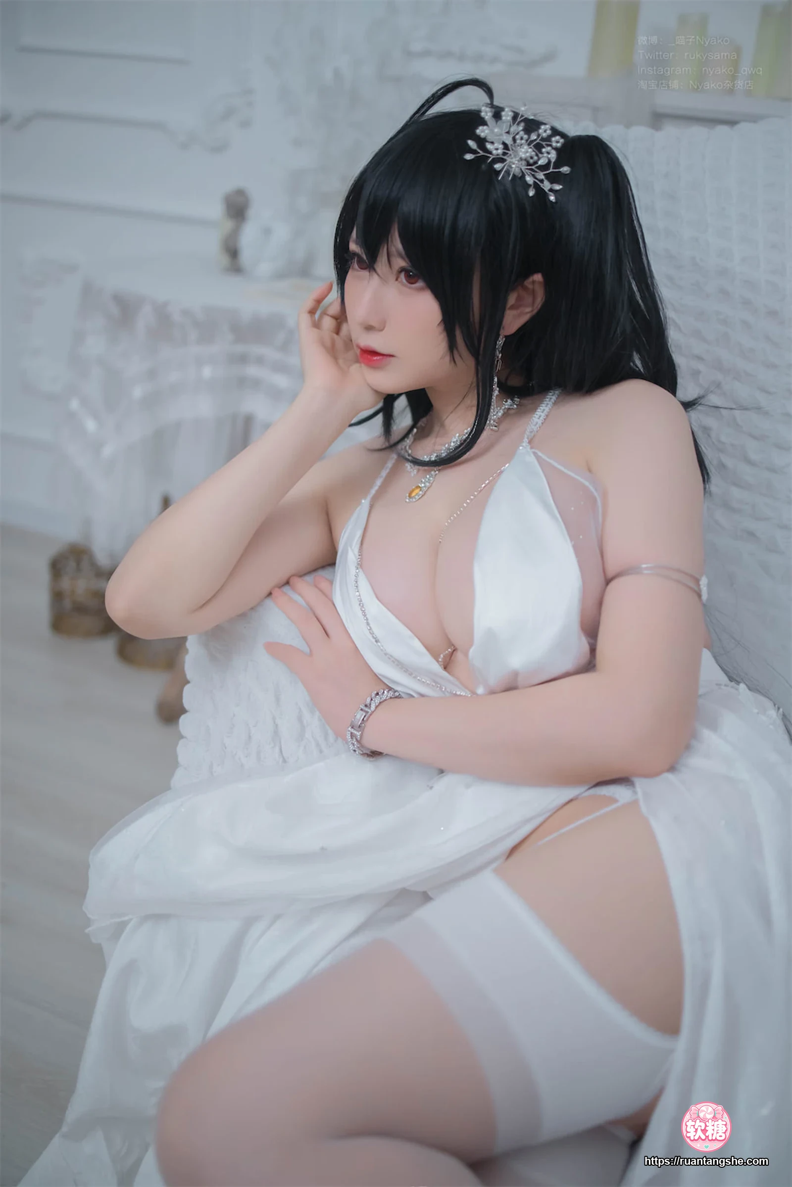Nyako喵子 Nyako喵子 NO.042 - 大凤纯白婚纱