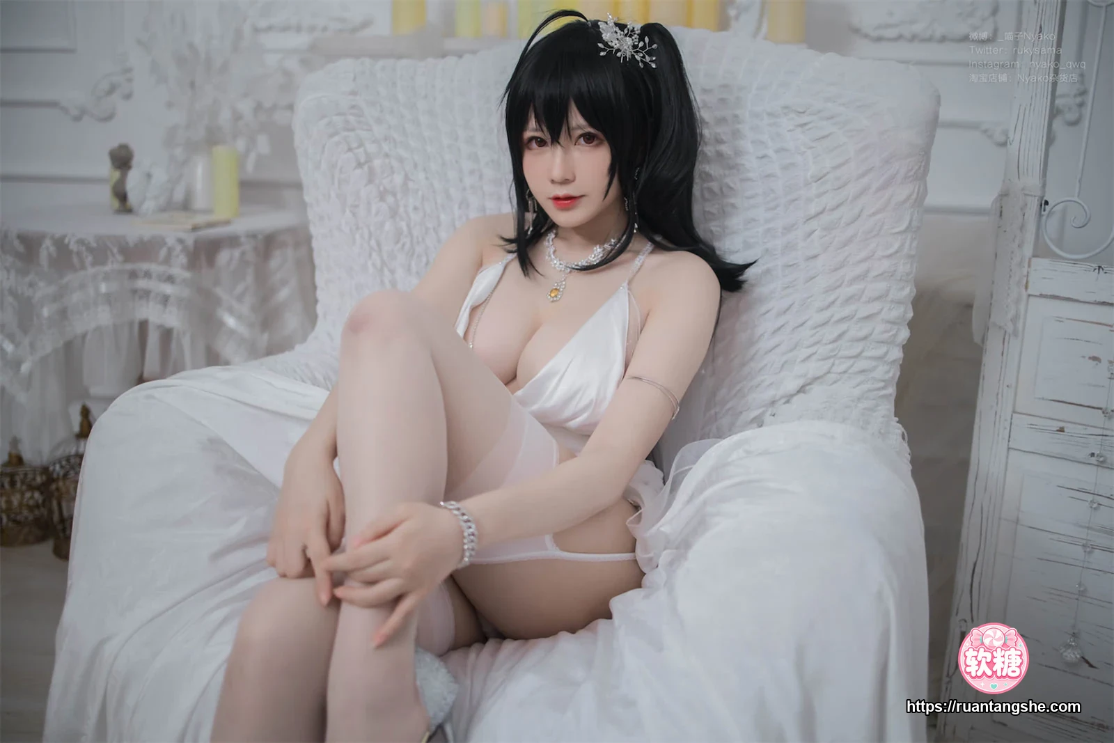 Nyako喵子 Nyako喵子 NO.042 - 大凤纯白婚纱