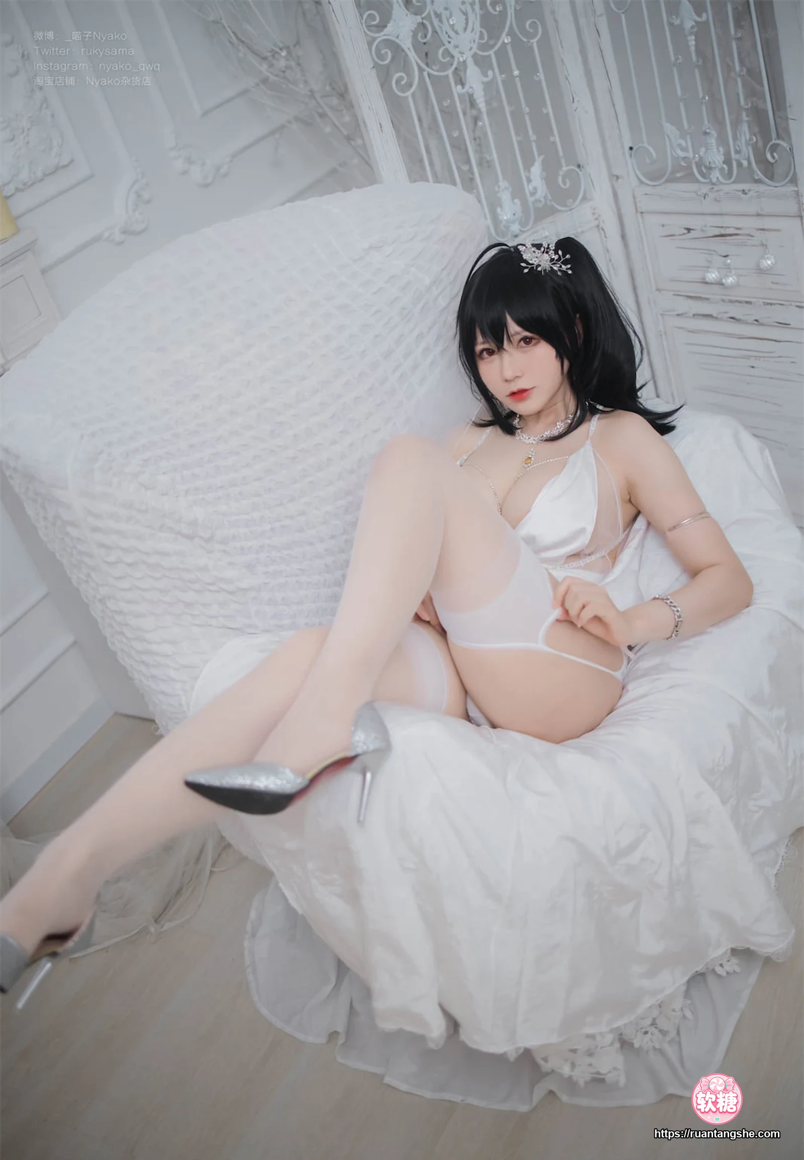 Nyako喵子 Nyako喵子 NO.042 - 大凤纯白婚纱
