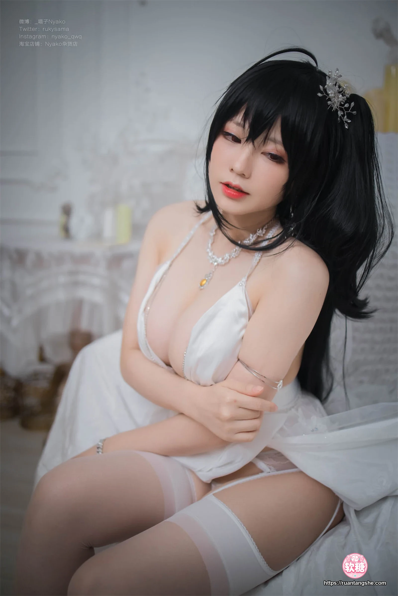 Nyako喵子 Nyako喵子 NO.042 - 大凤纯白婚纱