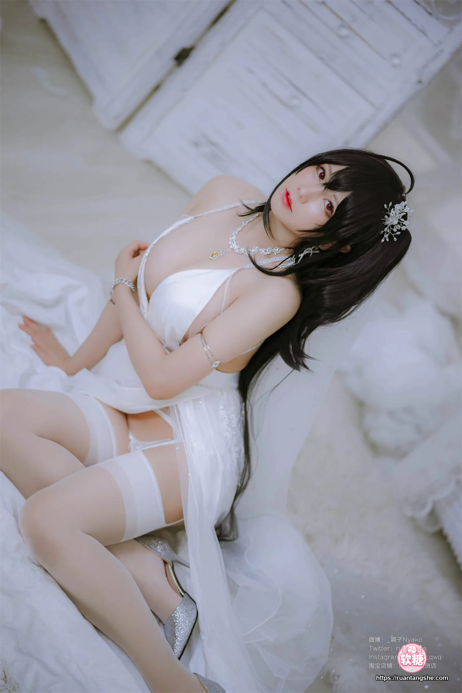 Nyako喵子 Nyako喵子 NO.042 - 大凤纯白婚纱