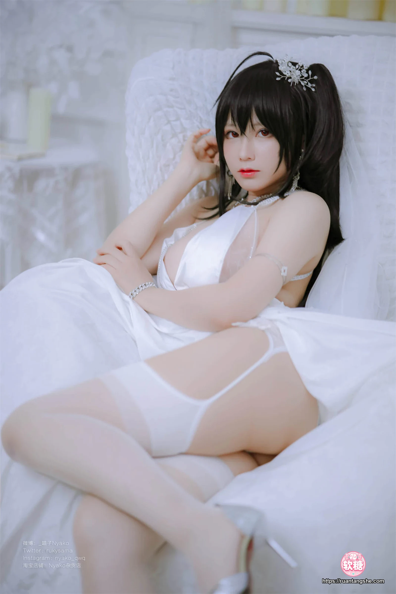 Nyako喵子 Nyako喵子 NO.042 - 大凤纯白婚纱