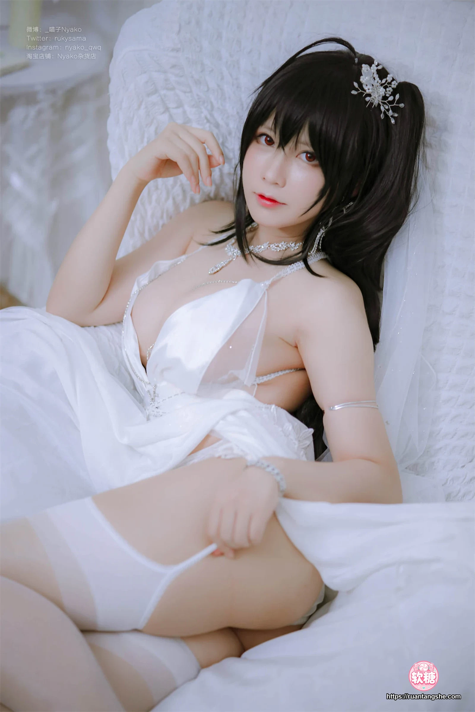 Nyako喵子 Nyako喵子 NO.042 - 大凤纯白婚纱