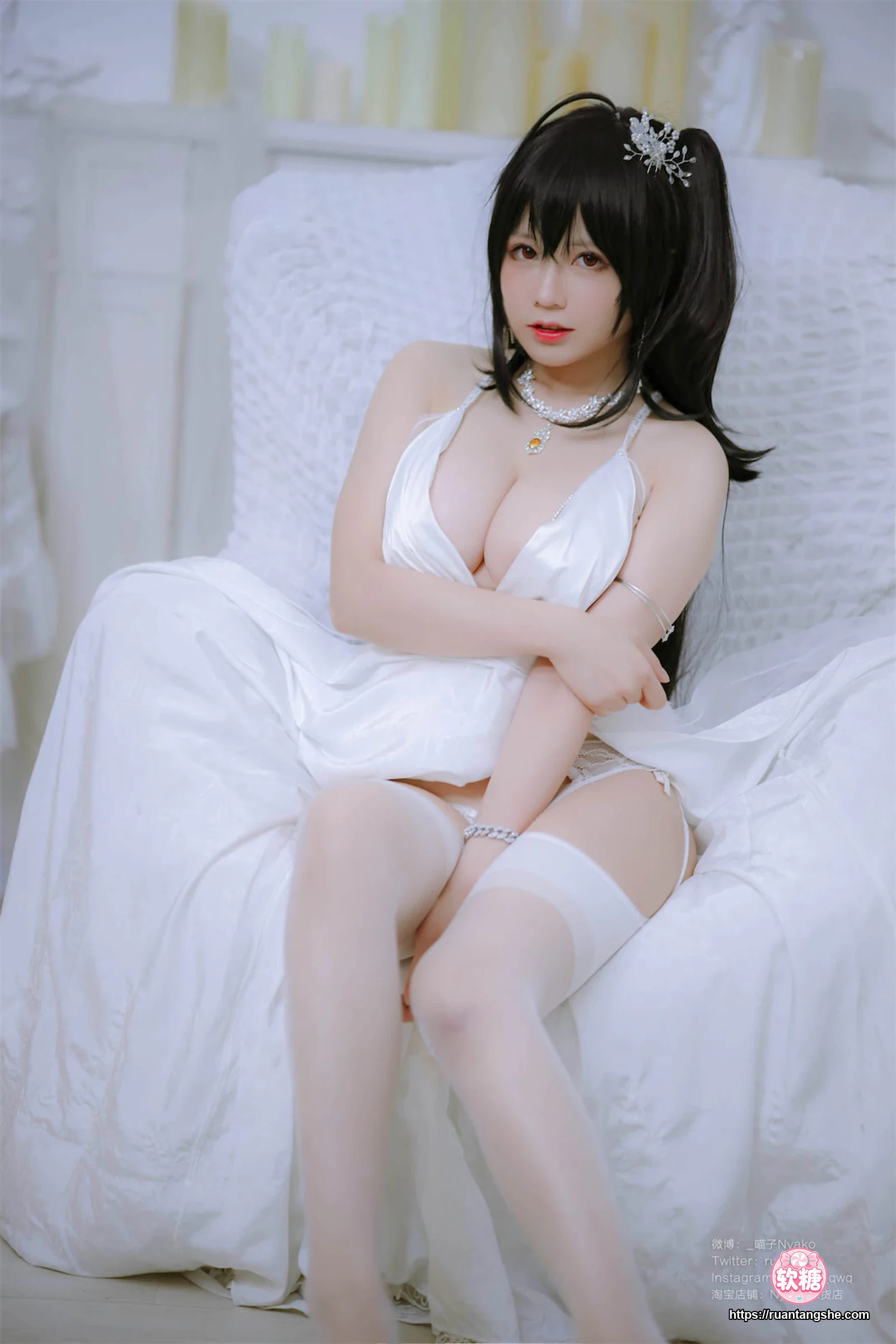 Nyako喵子 Nyako喵子 NO.042 - 大凤纯白婚纱