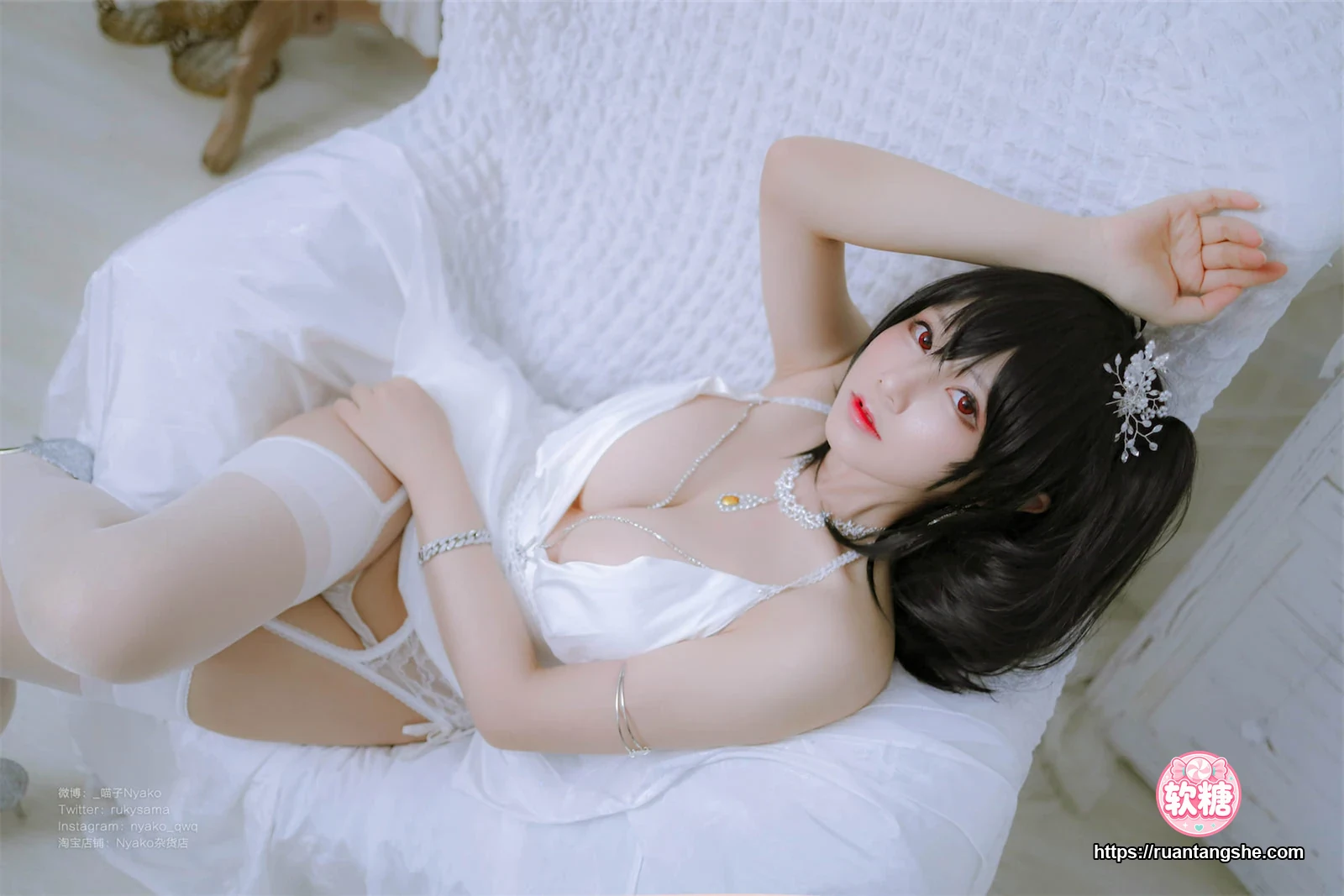 Nyako喵子 Nyako喵子 NO.042 - 大凤纯白婚纱