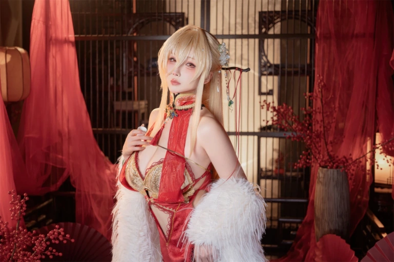 rioko凉凉子《碧蓝航线 怨仇 旗袍 杯盏盈芳华》写真图集 25P｜在线预览与图包下载
