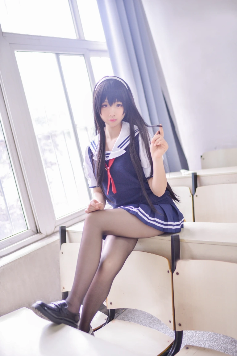 雪琪SAMA《路人女主的养成方法 霞之丘诗羽》写真图集 24P｜在线预览与图包下载