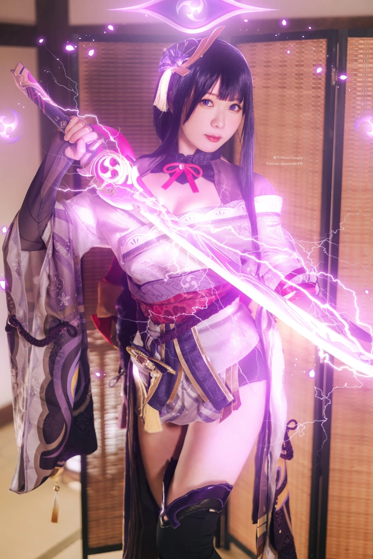 霜月shimo《Raiden Shogun》写真图集 15P｜在线预览与图包下载
