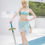 封疆疆v《FGO Saber泳装》写真图集 49P｜在线预览与图包下载