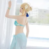 封疆疆v《FGO Saber泳装》写真图集 49P｜在线预览与图包下载