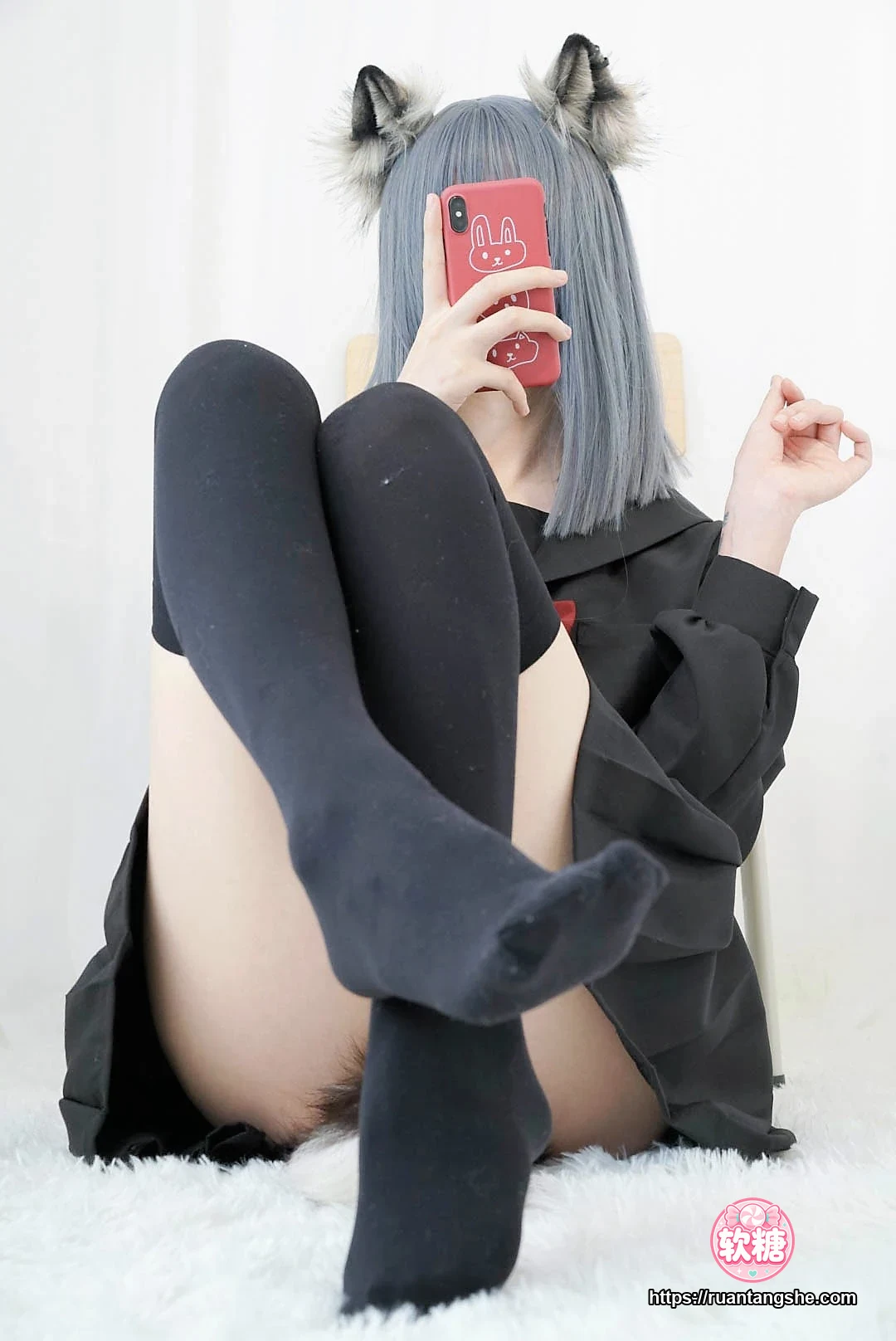 眼酱大魔王w 眼酱大魔王w NO.008 - 补丁 蝴蝶结黑丝 裸足 兽耳