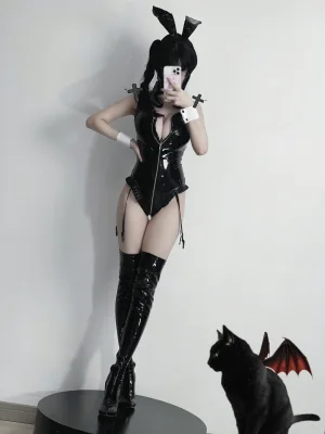 幼愛Youmeko《Patreon 黑漆皮高跟兔女郎》写真图集 29P｜在线预览与图包下载